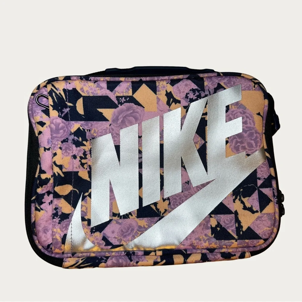 Nike Women's‎ Floral Print Lunch Bag - Black and Pink With Logo
